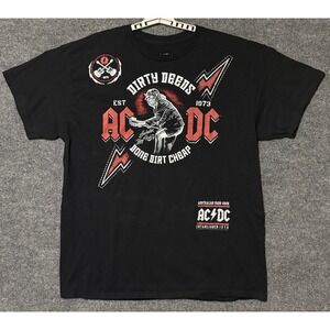 Liquid Blue Mens XL T-Shirt Black AC/DC Dirty Deeds Done Dirt Cheap Graphic